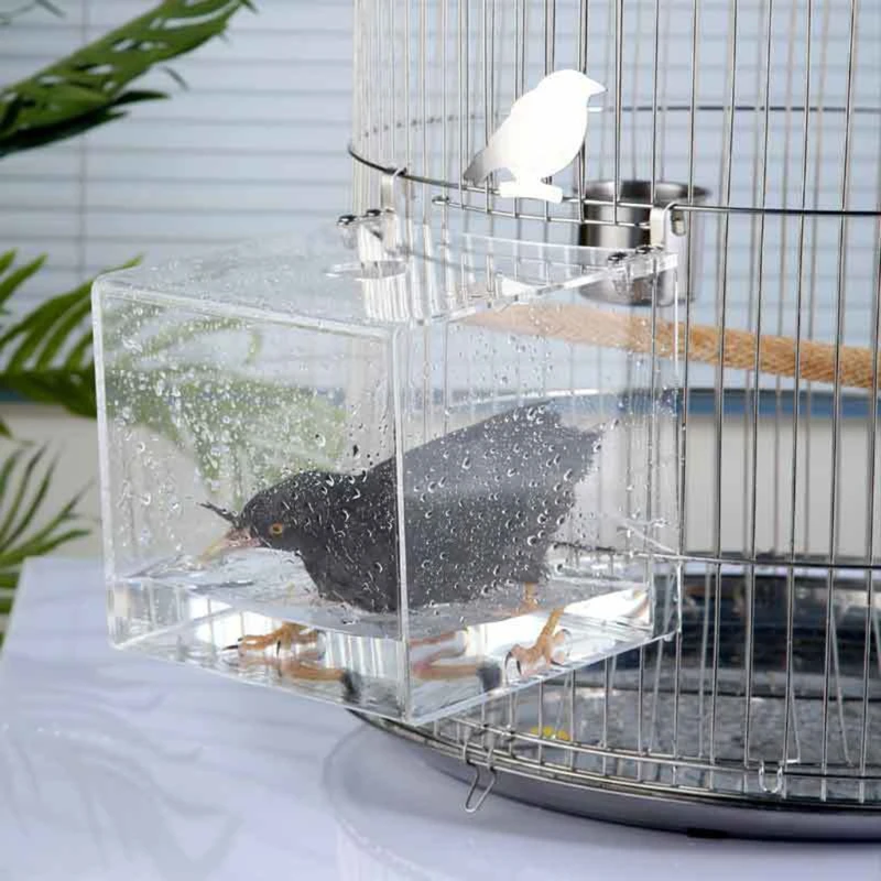 Acrylic Clear Bird Bathtub Transparent Bath Shower Box Bowl with Hanging Hooks Cage Accessory Pet Supplies for Little Bird
Acrylic Clear Bird Bathtub Transparent Bath Shower Box Bowl with Hanging Hooks Cage Accessory Pet Supplies for Little Bird