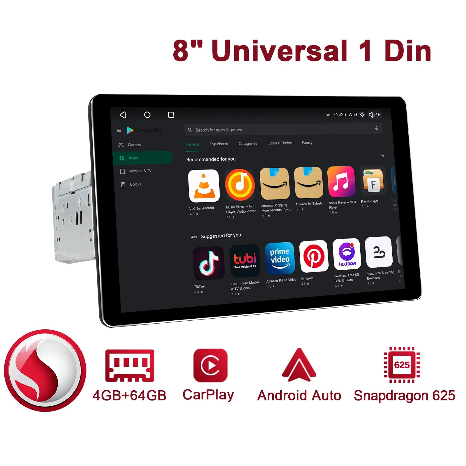 Qualcomm CPU 8"Universal Head Unit Android 10 Car Radio Stereo Multimedia Player Autoradio 1 Din Steering Wheel DVR Carplay
Qualcomm CPU 8"Universal Head Unit Android 10 Car Radio Stereo Multimedia Player Autoradio 1 Din Steering Wheel DVR Carplay