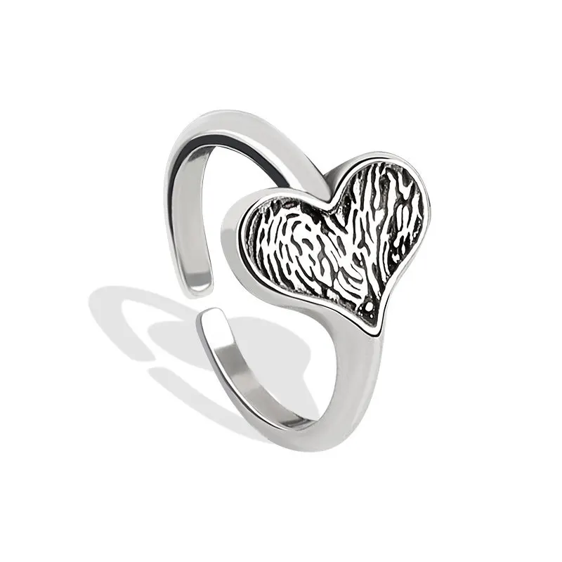 Vintage Women Ring 925 Silver Jewelry Heart Shape Open Finger Rings Accessories for Wedding Promise Bridal Party Gift Wholesale 
Vintage Women Ring 925 Silver Jewelry Heart Shape Open Finger Rings Accessories for Wedding Promise Bridal Party Gift Wholesale