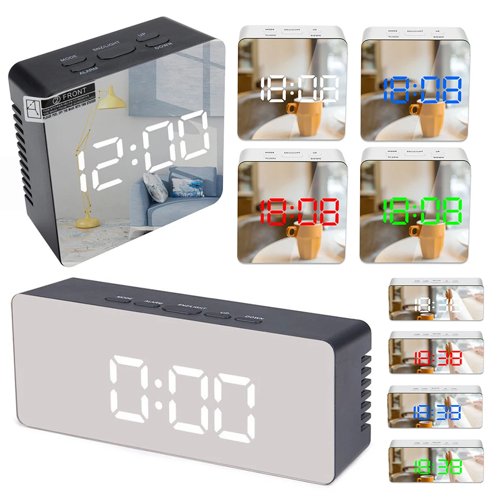 Digital Alarm Clock Mirror LED Night Lights Thermometer Wall Clock Lamp Square Rectangle Multi-function Desk Clocks USB/AAA
Digital Alarm Clock Mirror LED Night Lights Thermometer Wall Clock Lamp Square Rectangle Multi-function Desk Clocks USB/AAA
