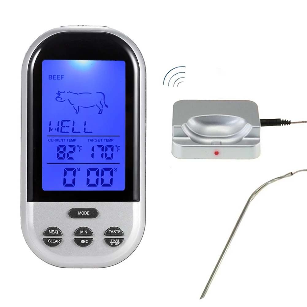 Heatproof home kitchen BBQ thermometer Wireless digital BBQ thermometer metal materials electronic kitchen tools
Heatproof home kitchen BBQ thermometer Wireless digital BBQ thermometer metal materials electronic kitchen tools