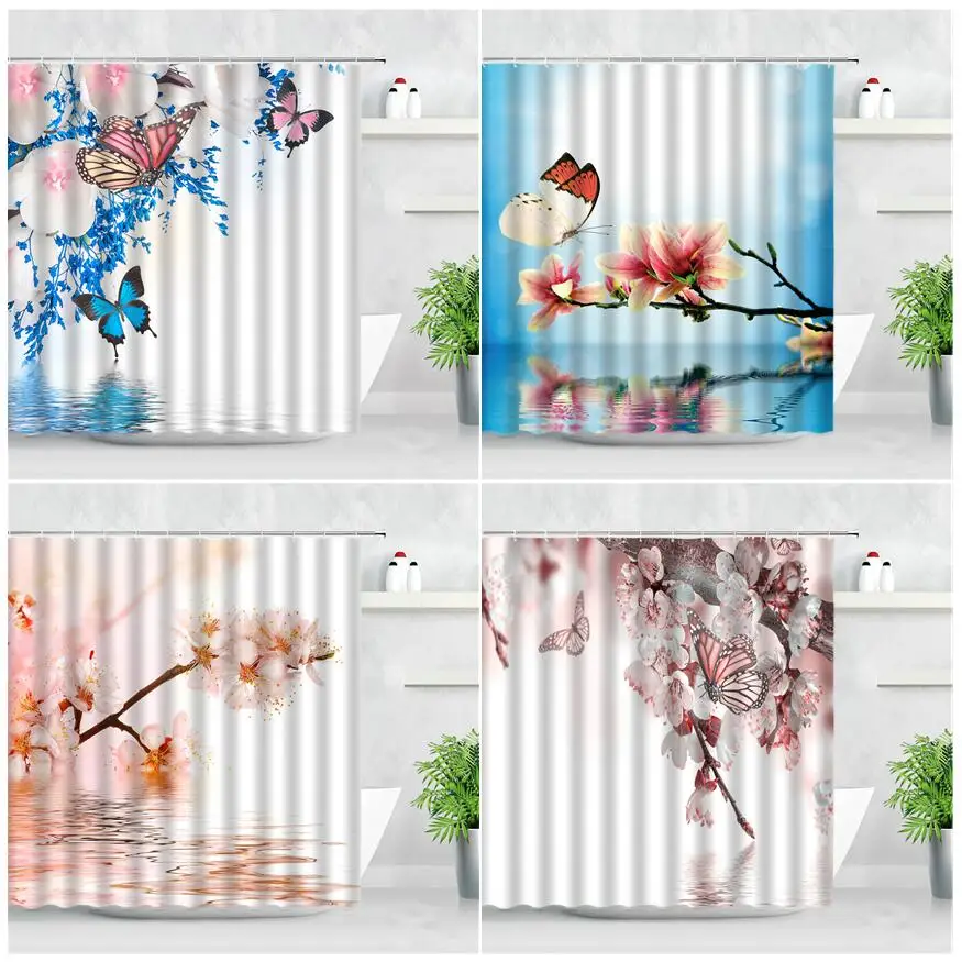 Занавески для душа, с принтом в виде пейзажа, водостойкие, с изображением цветов, бабочек, наборы занавесок
Занавески для душа, с принтом в виде пейзажа, водостойкие, с изображением цветов, бабочек, наборы занавесок