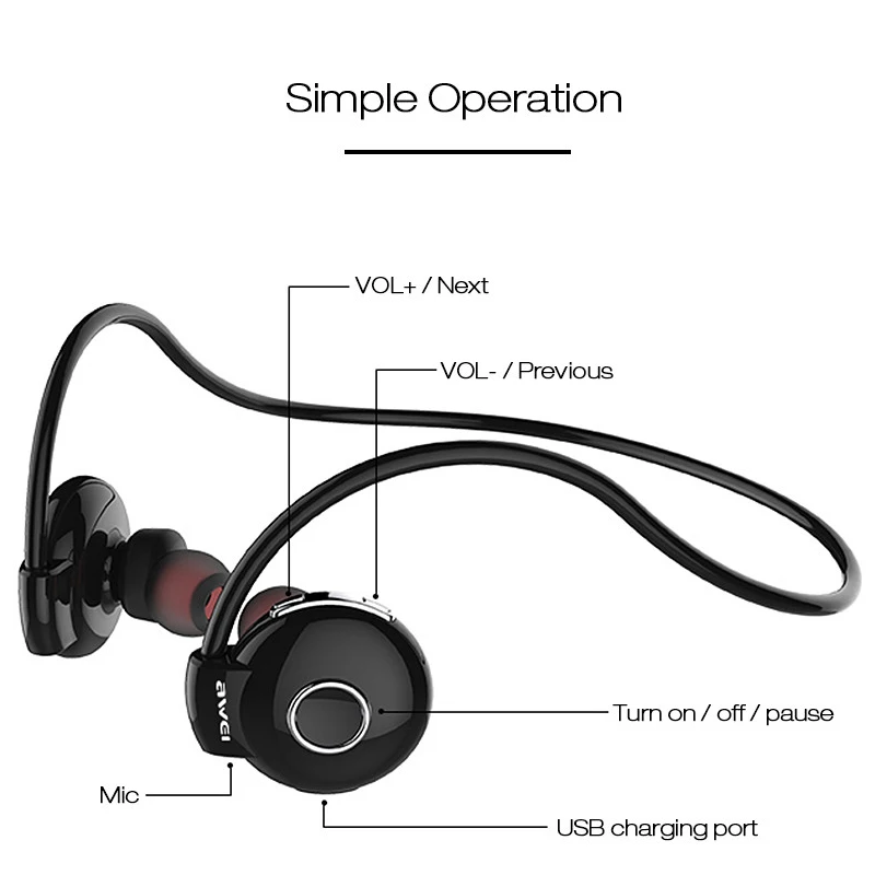 AWEI A845BL Wireless In Ear Earphone Bluetooth-compatible Sport Headsets Neckband With Mic Stereo Earbuds Noise Cancel Headphone
AWEI A845BL Wireless In Ear Earphone Bluetooth-compatible Sport Headsets Neckband With Mic Stereo Earbuds Noise Cancel Headphone