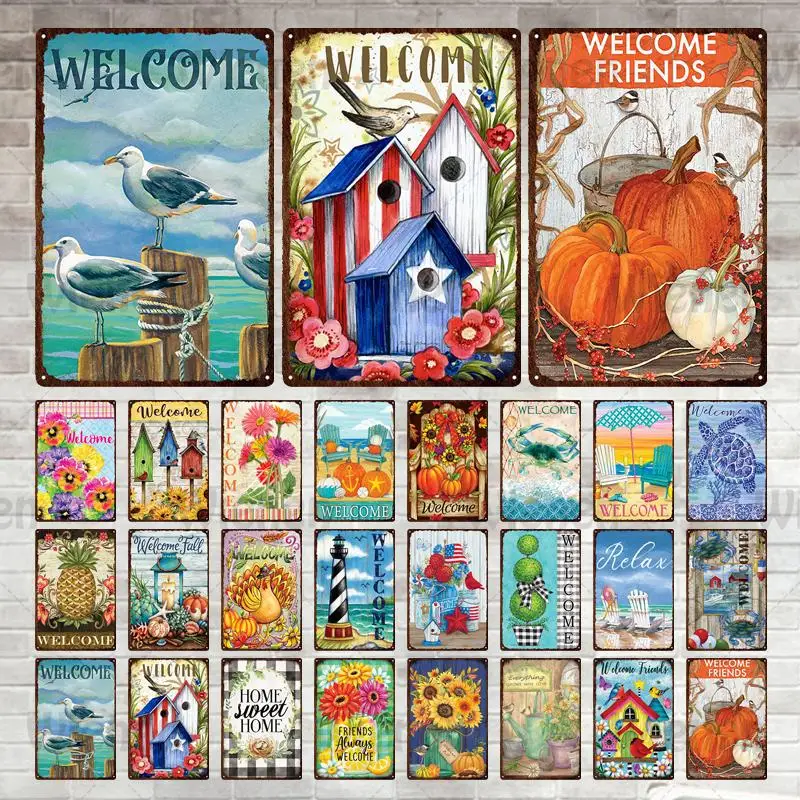 Metal Tin Sign Welcome Sign Door Hanging Sign Metal Iron Plaque Vintage Poster Retro Art Wall Decor For Bar Pub Beach Home Decor
Metal Tin Sign Welcome Sign Door Hanging Sign Metal Iron Plaque Vintage Poster Retro Art Wall Decor For Bar Pub Beach Home Decor