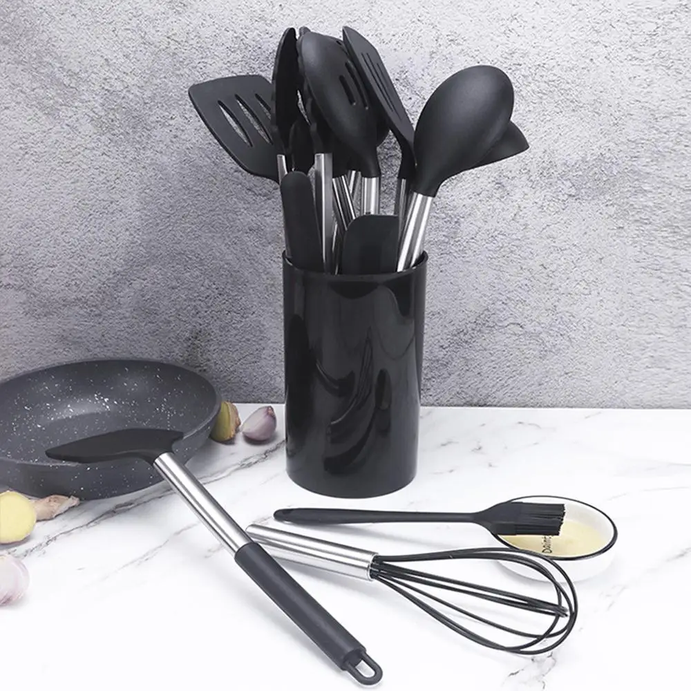 Durable Slotted Turner Food Grade Non-Stick Pan Black Practical Egg Beater Kitchen Tools Spoon 14pcs Multifunction Spatula
Durable Slotted Turner Food Grade Non-Stick Pan Black Practical Egg Beater Kitchen Tools Spoon 14pcs Multifunction Spatula
