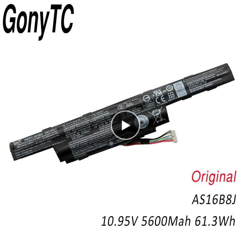 Оригинальный аккумулятор GONYTC AS16B5J 5600 мАч AS16B8J для ноутбука Acer Aspire E5-575G-53VG 15 6