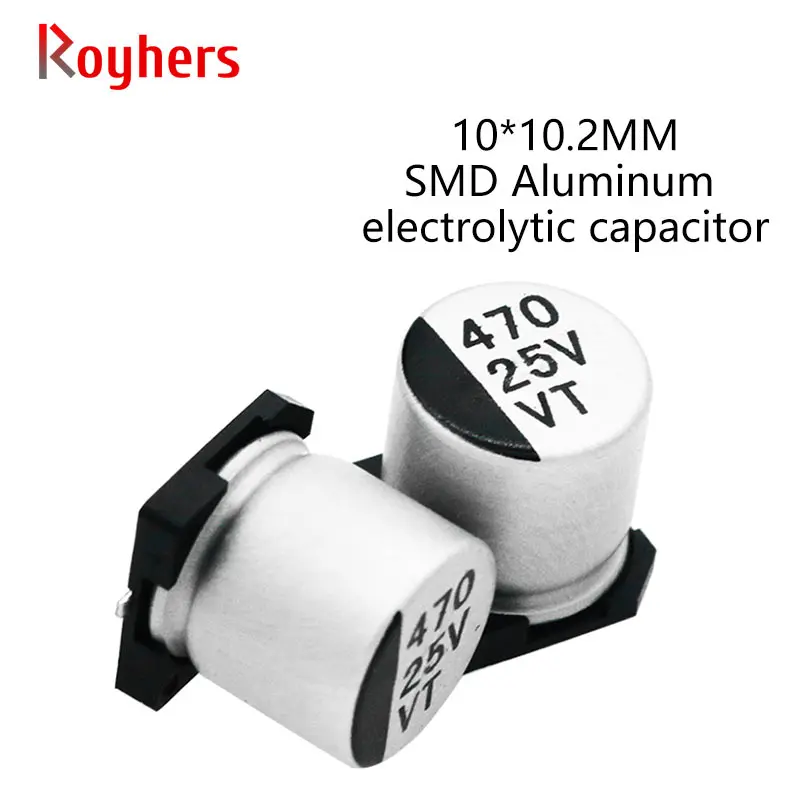 10 шт. 10*10 2 SMD Алюминий электролитные конденсаторы Наборы 6 3 V алюминиевая крышка 25В