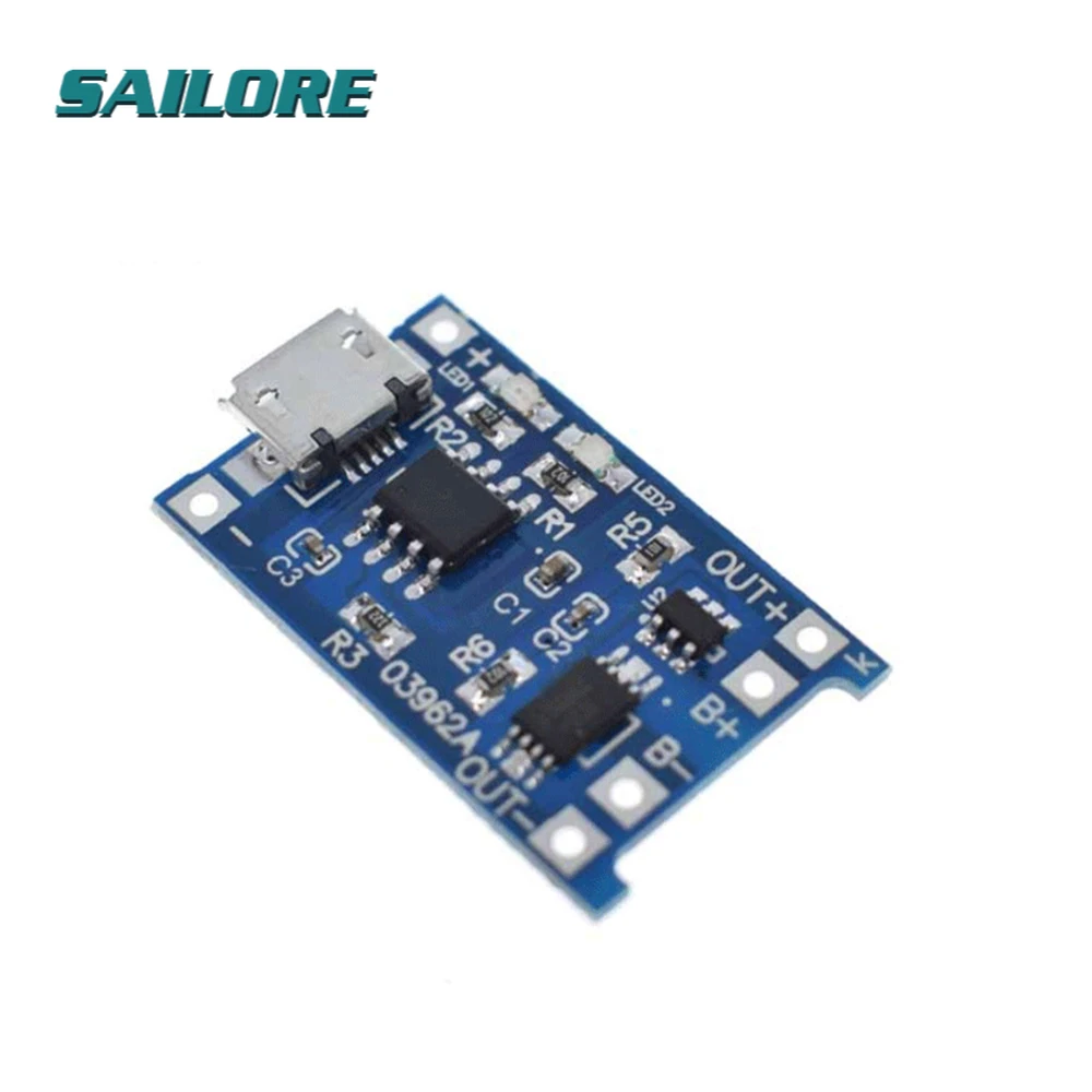 1 шт. Micro USB 5 в 1A 18650 TC4056A стандартная зарядная плата с защитой, двойные функции BMS 
1 шт. Micro USB 5 в 1A 18650 TC4056A стандартная зарядная плата с защитой, двойные функции BMS