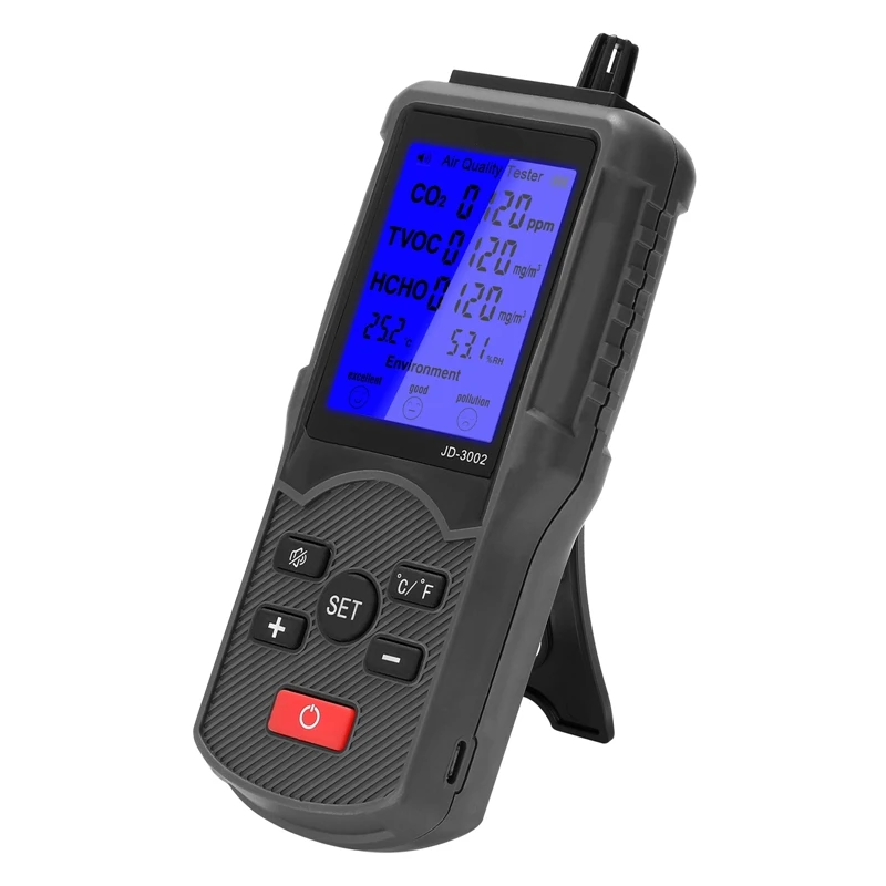 Multifunctional Air Quality Tester TVOC Meter Temperature Humidity Measuring Device Carbon Dioxide Monitor Gas Detector
Multifunctional Air Quality Tester TVOC Meter Temperature Humidity Measuring Device Carbon Dioxide Monitor Gas Detector