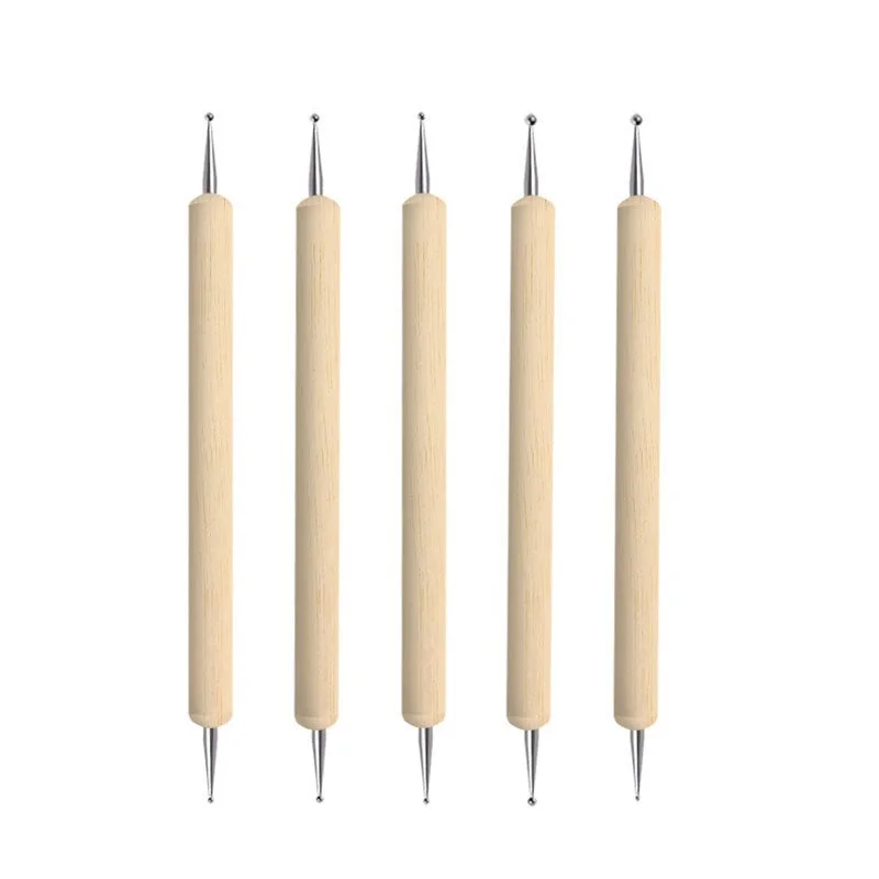 5 / PCS Metal Round Tip Wooden Rod Point Drill Pen Double-Headed Nail Art Dotting Painting Pen DIY Manicure Tools
5 / PCS Metal Round Tip Wooden Rod Point Drill Pen Double-Headed Nail Art Dotting Painting Pen DIY Manicure Tools
