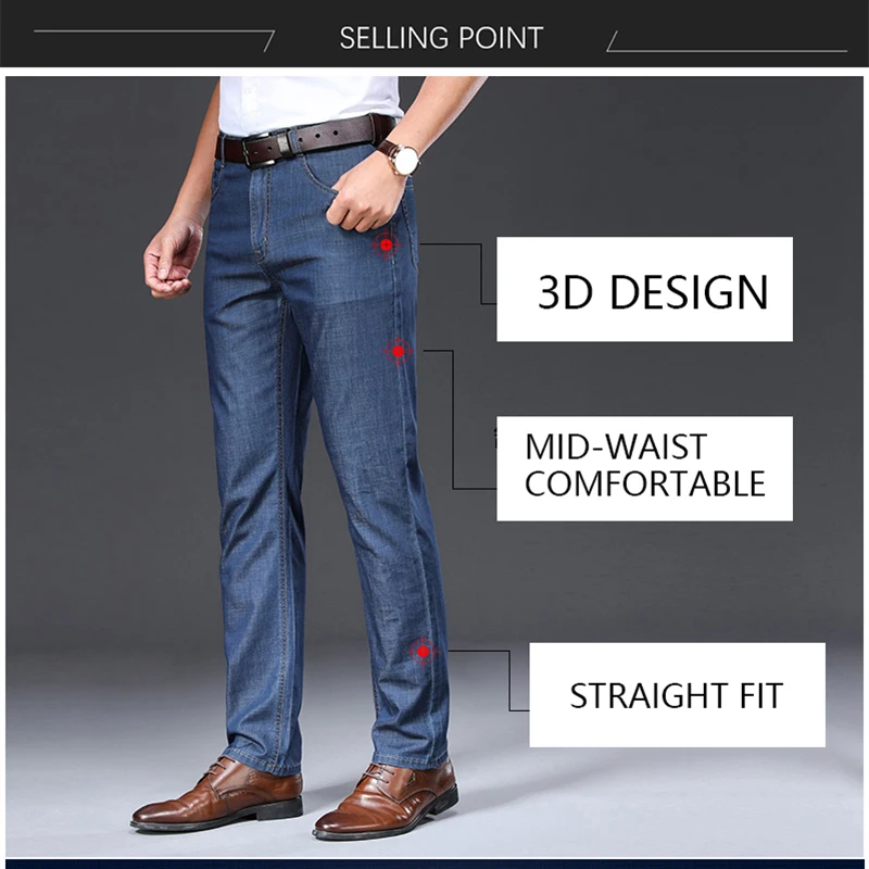 Brand 2021 Men Jeans Summer Thin Breathable Soft Mid Straight Regular Men's Jeans Trousers Vintage Mens Clothing
Brand 2021 Men Jeans Summer Thin Breathable Soft Mid Straight Regular Men's Jeans Trousers Vintage Mens Clothing