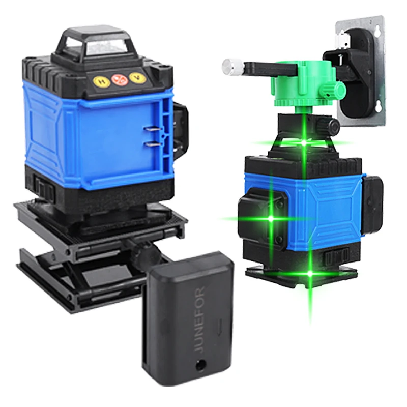 

JUNEFOR 16 Lines 4D Laser Level Green Line Self-Leveling 360 Laser Levels 12 Lines 3D Horizontal&Vertical Powerful Green Beam