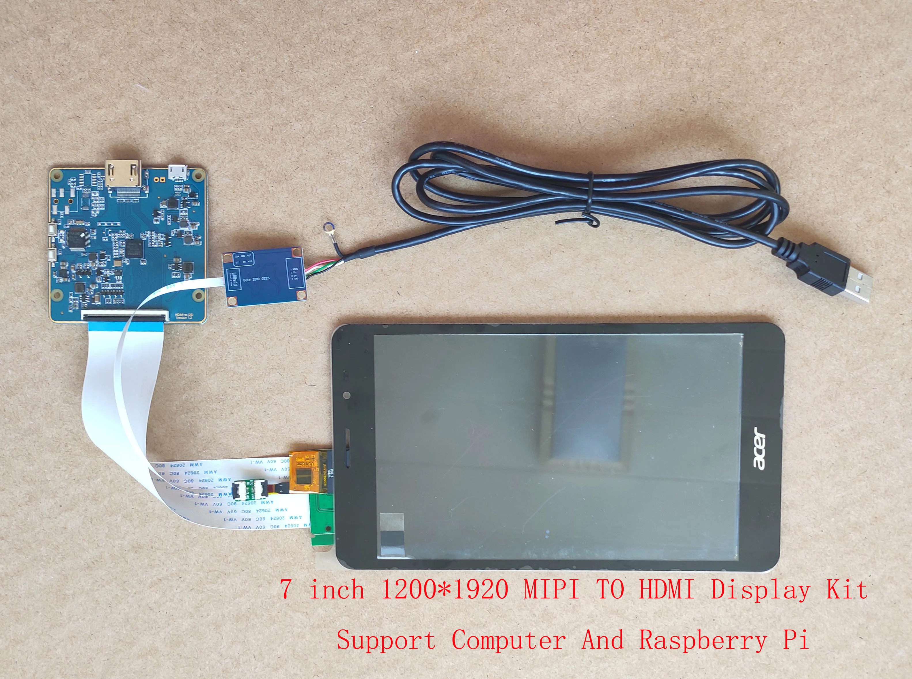 7-дюймовый HDMI IPS-дисплей 1200*1920 MIPI LCD с платой Драйвера USB Сенсорная Поддержка Win7 8 10