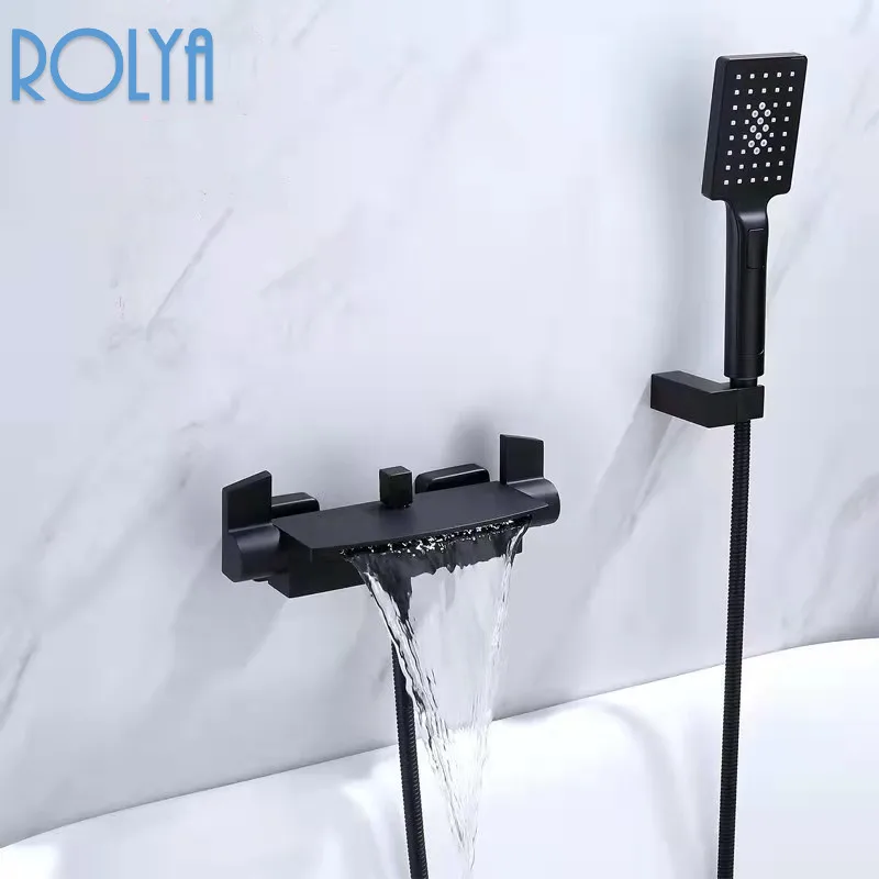 Настенный смеситель ROLYA «Водопад» для ванны и душа, высококачественный смеситель из твердой латуни квадратной формы, черный смеситель для в...
Настенный смеситель ROLYA «Водопад» для ванны и душа, высококачественный смеситель из твердой латуни квадратной формы, черный смеситель для в...