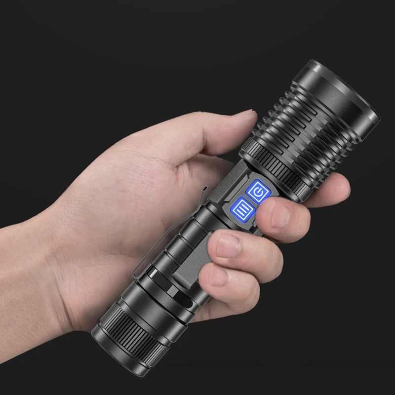 2300lm LED Flashlight 3 Modes Alloy Ultra Bright Waterproof USB Torch Telescopic Zoomable 3 Modes USB Outdoor Lighting Dropship
2300lm LED Flashlight 3 Modes Alloy Ultra Bright Waterproof USB Torch Telescopic Zoomable 3 Modes USB Outdoor Lighting Dropship