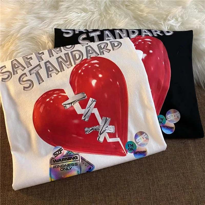 Repair love Print Loose personality T-shirt Harajuku Casual Cartoon Streetwear Women Shirt vintage accessory summer tops punk
Repair love Print Loose personality T-shirt Harajuku Casual Cartoon Streetwear Women Shirt vintage accessory summer tops punk