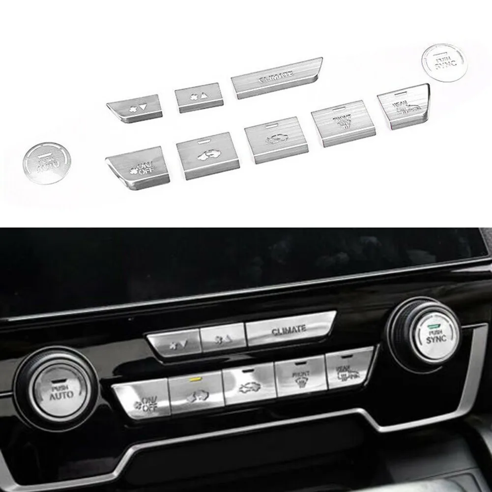 1 Set Button Cover Trim AC CD Aluminum Button For Honda CR-V CRV 2017-2021 
1 Set Button Cover Trim AC CD Aluminum Button For Honda CR-V CRV 2017-2021