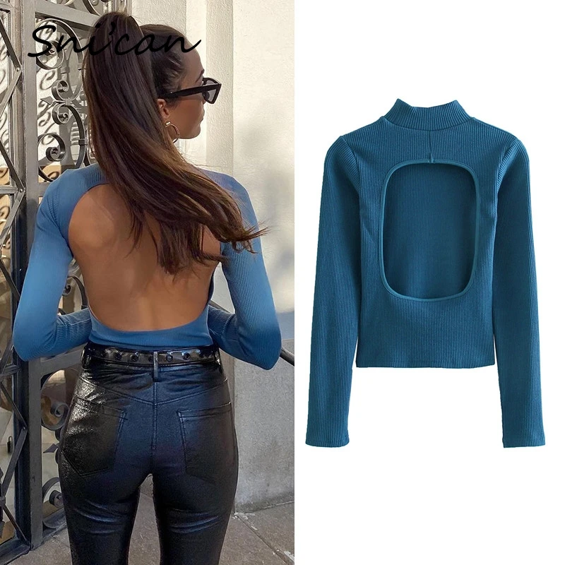 Spring Solid Sexy Backless Sweater Long Sleeve Pull Za 2021 Women Fashion Ladies Tops Jumper Mujer Casual Outwear Knit Pullover
Spring Solid Sexy Backless Sweater Long Sleeve Pull Za 2021 Women Fashion Ladies Tops Jumper Mujer Casual Outwear Knit Pullover