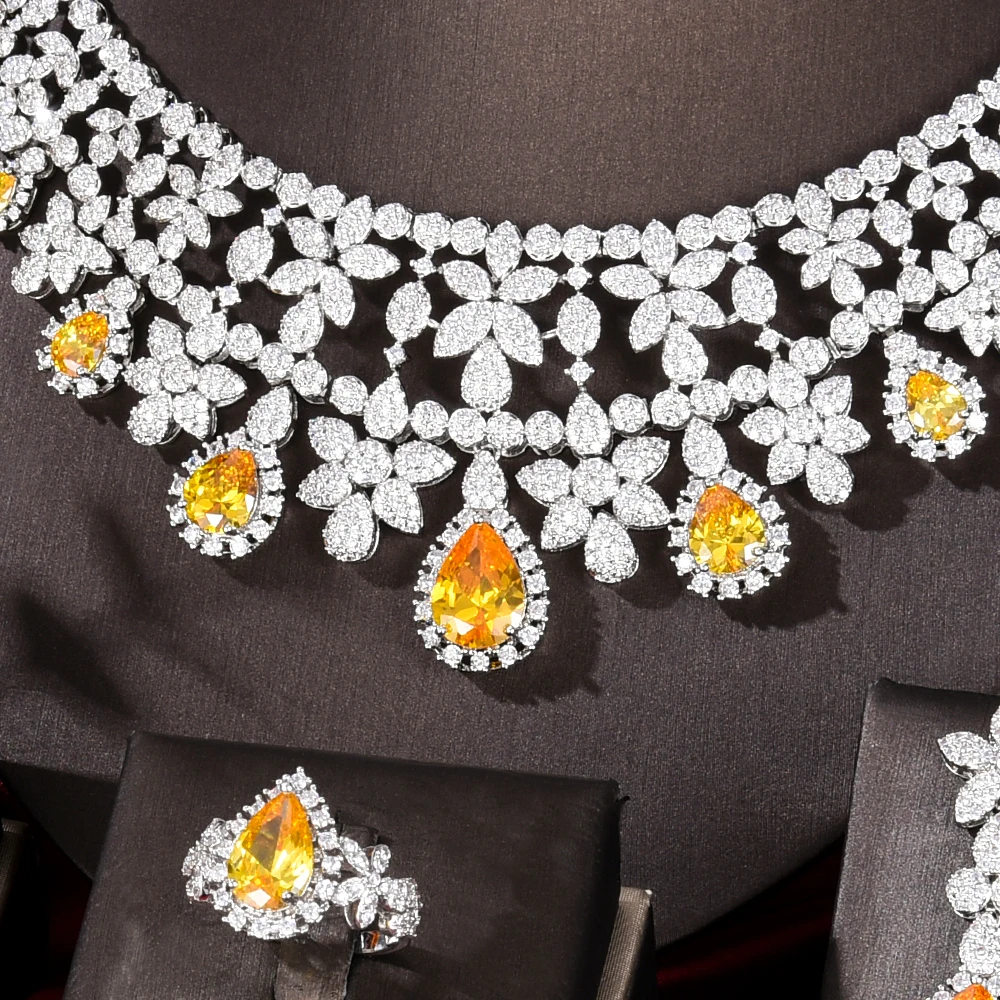 Soramoore Luxury Fashion African Beads Jewelry Set Necklace Earrings Bangle Ring Set Wedding 4 PCS Jewelry Set Dubai Accessories
Soramoore Luxury Fashion African Beads Jewelry Set Necklace Earrings Bangle Ring Set Wedding 4 PCS Jewelry Set Dubai Accessories