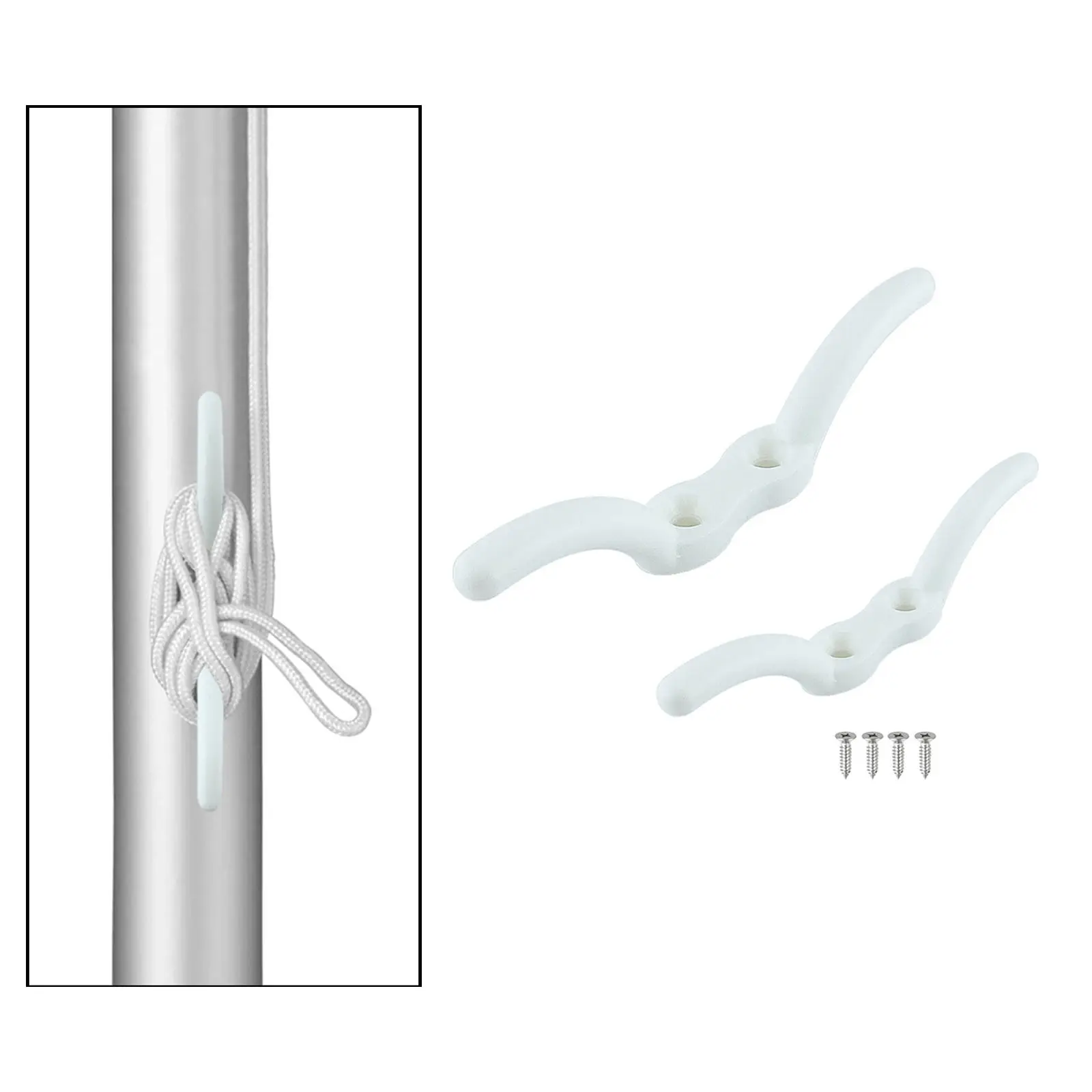 Marine Flagpole Rope Cleat Nylon Hook with Mounting Screws Marine Boat Hardware, White
Marine Flagpole Rope Cleat Nylon Hook with Mounting Screws Marine Boat Hardware, White