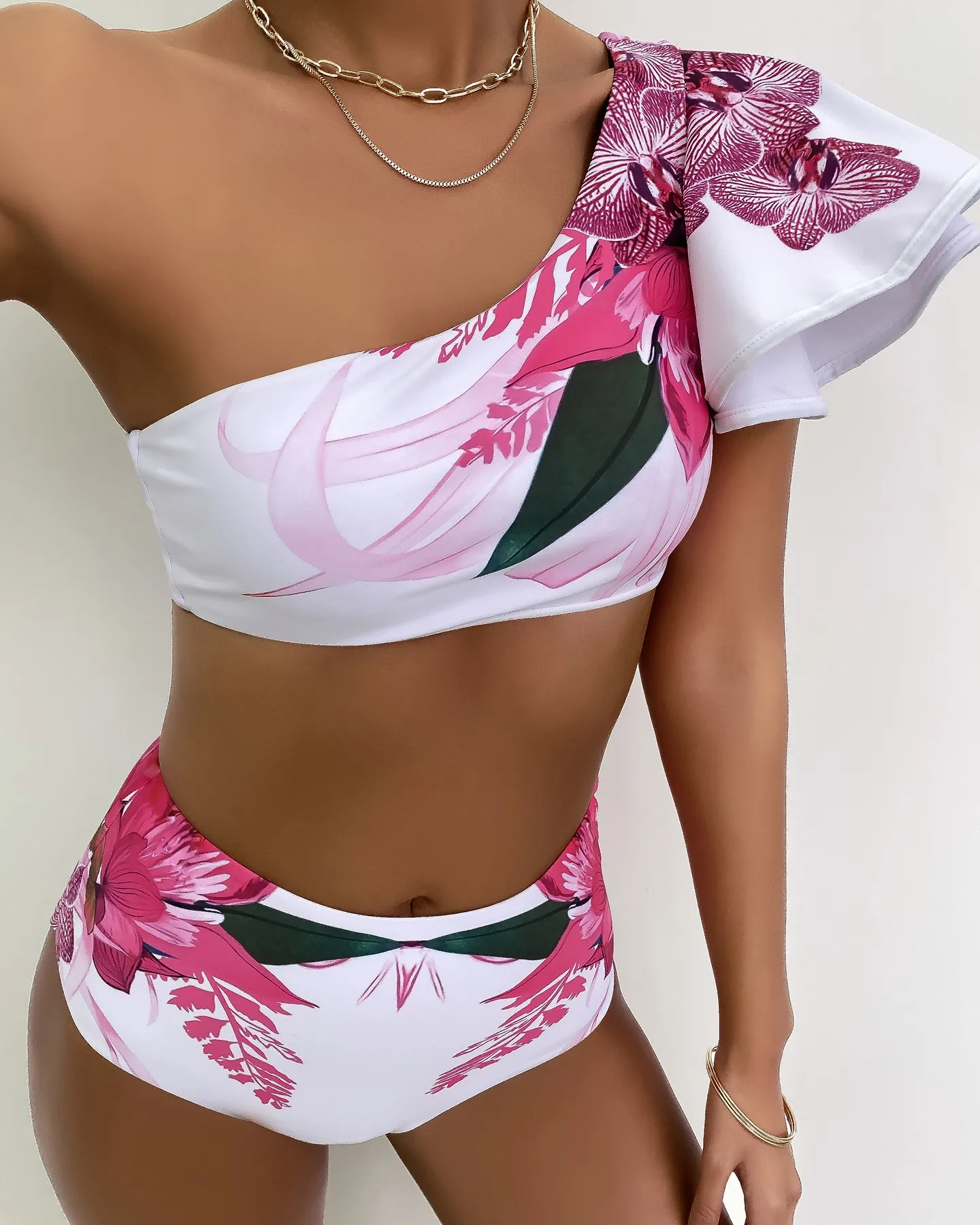 iTranyee Sexy Bikini Set Women One Shoulder Ruffled Sleeve Push-up High Waist Floral Print Brazilian Swimwear Beachwear Swimsuit
iTranyee Sexy Bikini Set Women One Shoulder Ruffled Sleeve Push-up High Waist Floral Print Brazilian Swimwear Beachwear Swimsuit