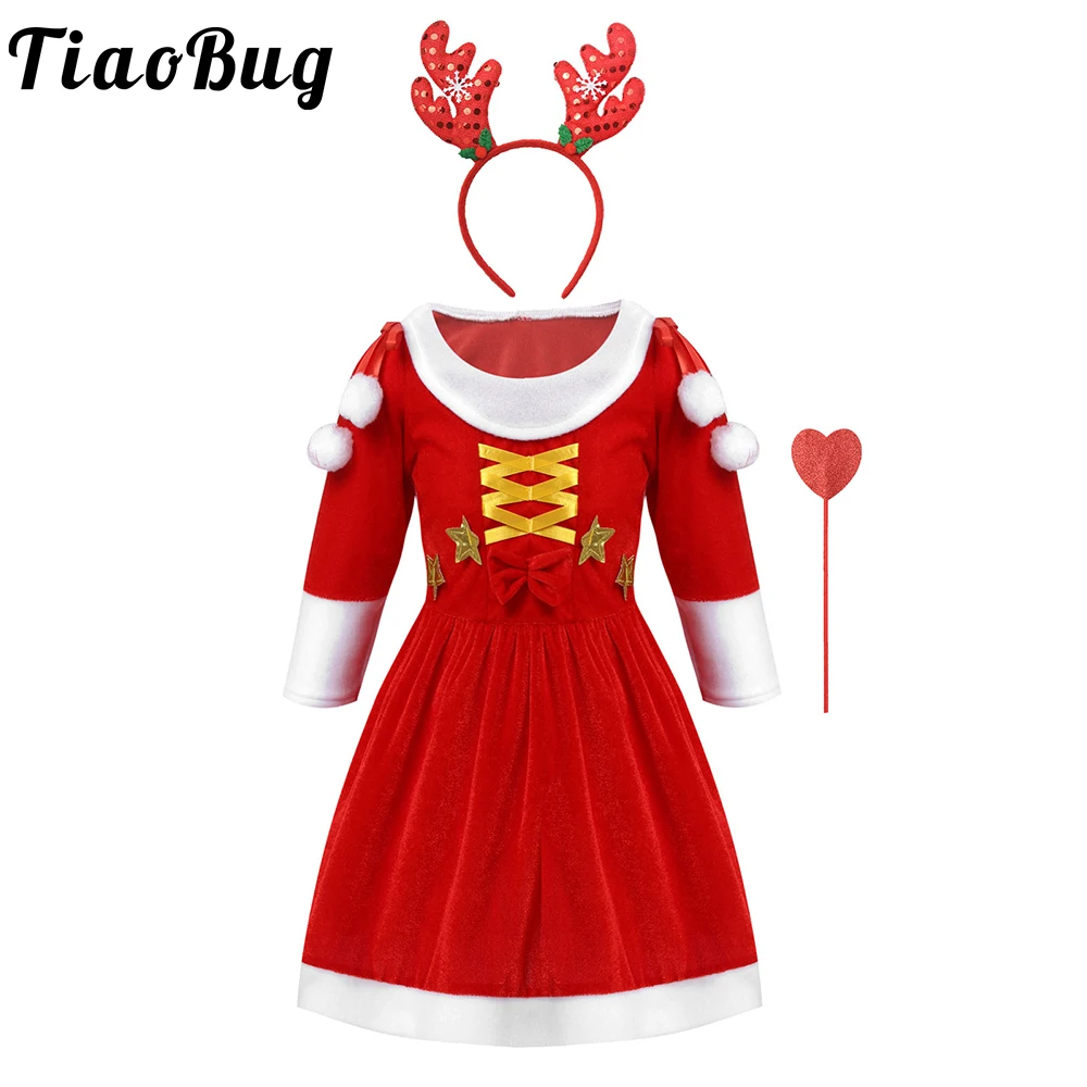 Kids Children Christmas Costume Xmas Clothes Set Santa Claus Festive Outfits Little Girl Dress with Magic Wand and Headband
Kids Children Christmas Costume Xmas Clothes Set Santa Claus Festive Outfits Little Girl Dress with Magic Wand and Headband