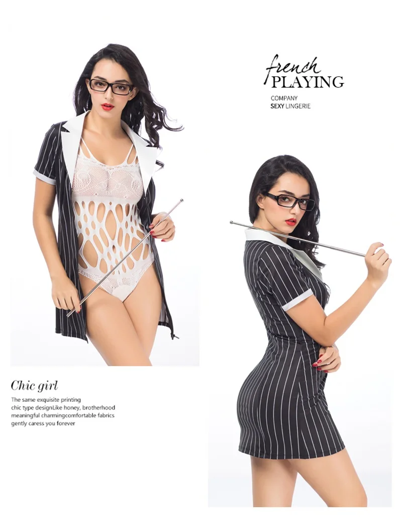 NEW Striped Coat Lace bodysuit Teacher Role Play Erotic Halloween Costumes Women Sexy Lingerie Erotic Seductive Cosplay Costumes
NEW Striped Coat Lace bodysuit Teacher Role Play Erotic Halloween Costumes Women Sexy Lingerie Erotic Seductive Cosplay Costumes
