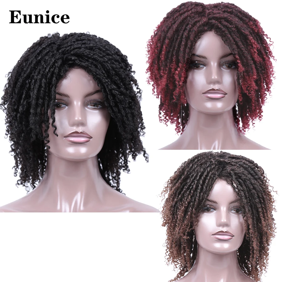 Фото Короткие синтетические парики для женщин Eunice Hair 14 дюймов мягкие дреды парик из