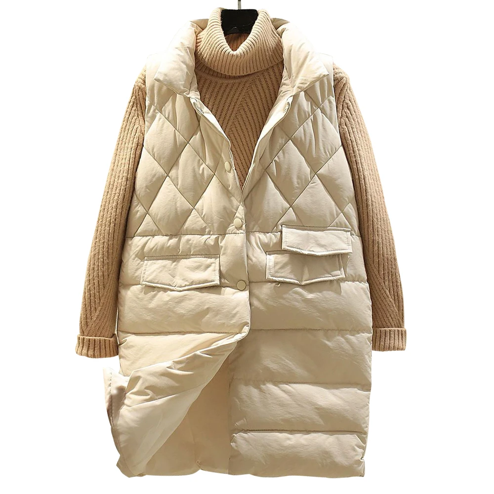 2020 New Autumn Winter Korean Women's Mid-Length Waistcoat Thickened Loose Thin Cotton Jacket Down Cotton Sleeveless Vest
2020 New Autumn Winter Korean Women's Mid-Length Waistcoat Thickened Loose Thin Cotton Jacket Down Cotton Sleeveless Vest