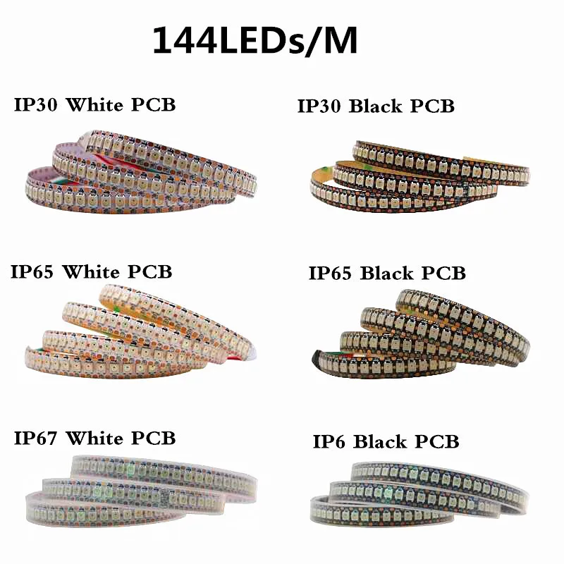 Пиксельная светодиодная ленсветильник 1 м 5 В 5050 RGB полноцветная умная 144