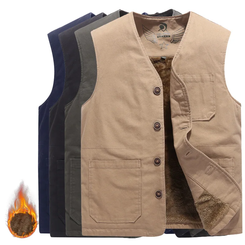 Men's Large Plush Oversized Casual Jacket Labor Warm Jumper Multi Pocket Pure Cotton Vest Outdoor Hunting Hiking Fishing Fat Man
Men's Large Plush Oversized Casual Jacket Labor Warm Jumper Multi Pocket Pure Cotton Vest Outdoor Hunting Hiking Fishing Fat Man
