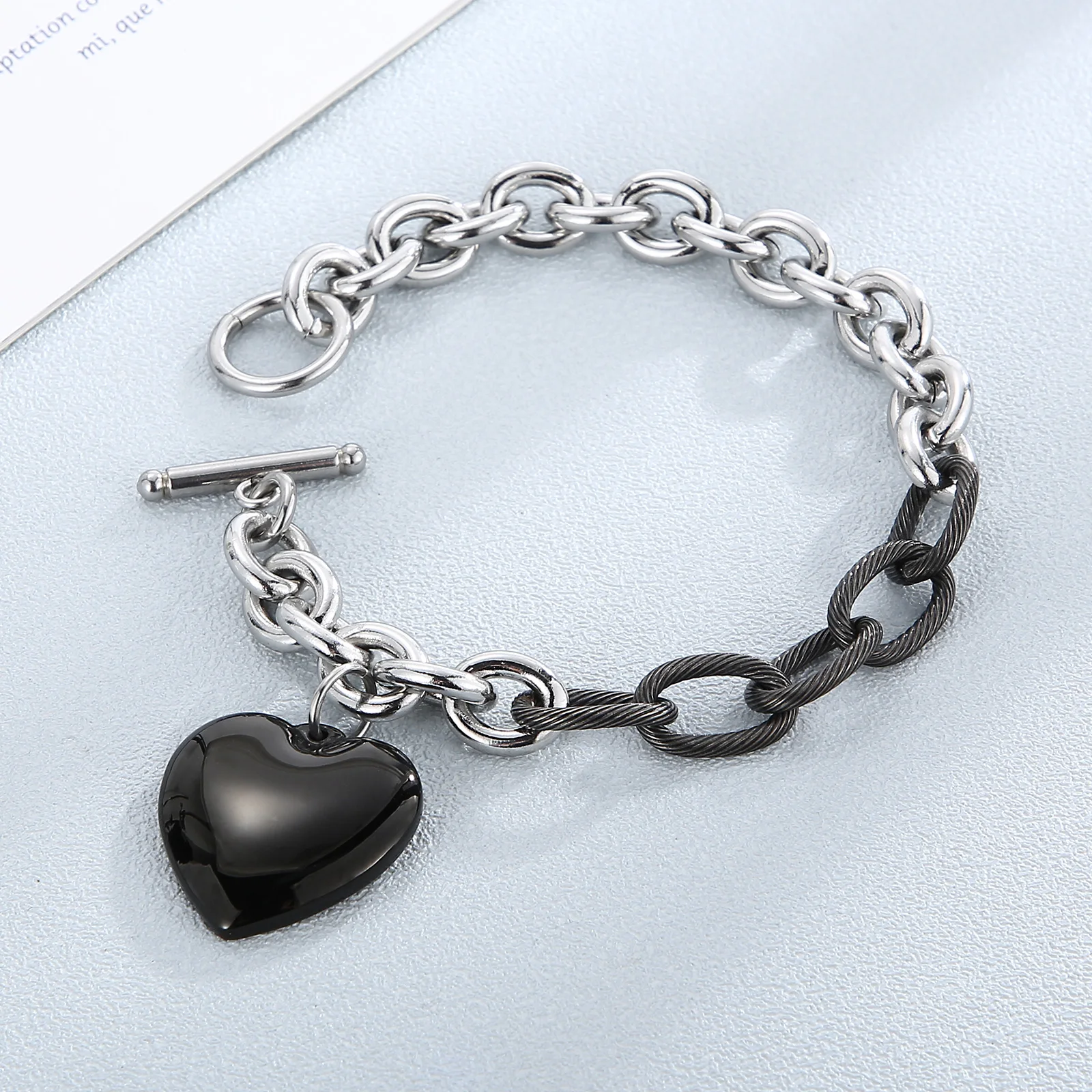 Stainless Steel Black Heart Charm Bracelet For Women Fashion Chain Cuff Jewelry Accessories
Stainless Steel Black Heart Charm Bracelet For Women Fashion Chain Cuff Jewelry Accessories