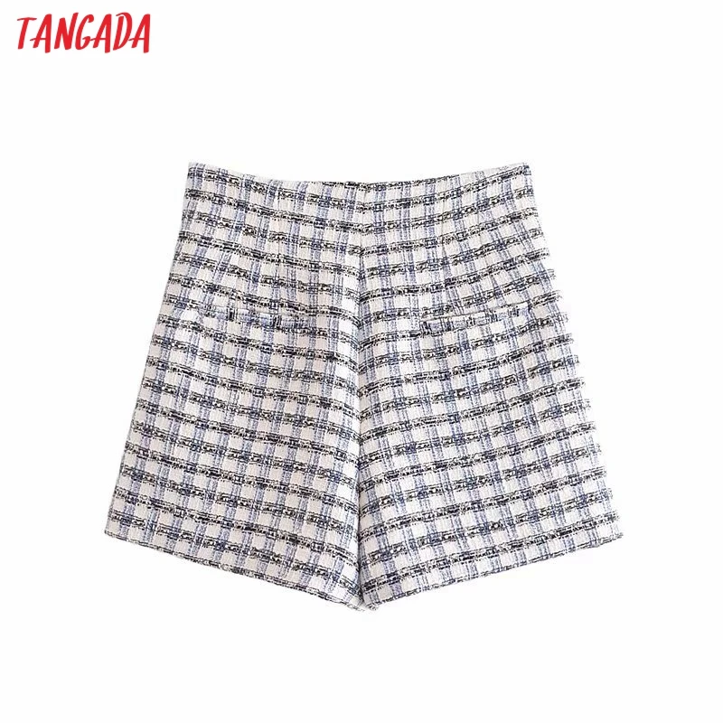 Tangada Women Elegant Plaid Tweed Shorts Side Zipper Pockets Female Retro Basic Casual Shorts Pantalones 3H94
Tangada Women Elegant Plaid Tweed Shorts Side Zipper Pockets Female Retro Basic Casual Shorts Pantalones 3H94