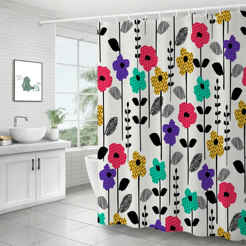 Занавеска для душа с цветочным рисунком, 12 крючков
Занавеска для душа с цветочным рисунком, 12 крючков