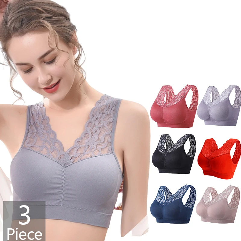 3PCS/lot Lace Bra Tank Tops For Women Plunge Bra Top Female Brassiere Deep V Sexy Women Underwear Backless Bralette Lingerie
3PCS/lot Lace Bra Tank Tops For Women Plunge Bra Top Female Brassiere Deep V Sexy Women Underwear Backless Bralette Lingerie
