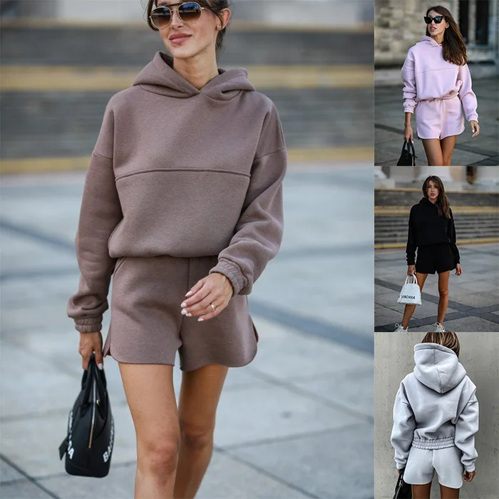 2020 Women Casual Sweatshirt Suit Tops Shorts Tracksuit Autumn Hooded Long Sleeve Pullover Loose Sweatshirts Coat Short Pants
2020 Women Casual Sweatshirt Suit Tops Shorts Tracksuit Autumn Hooded Long Sleeve Pullover Loose Sweatshirts Coat Short Pants