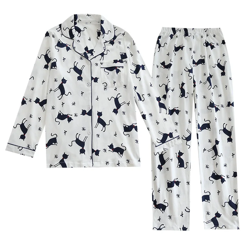 BZEL White Cotton Sleepwear Cute Cat Pajama Set Women Loose Pyjama Comfortable Home Suit Skin-Friendly Nightwear Hot Sale Nighty
BZEL White Cotton Sleepwear Cute Cat Pajama Set Women Loose Pyjama Comfortable Home Suit Skin-Friendly Nightwear Hot Sale Nighty