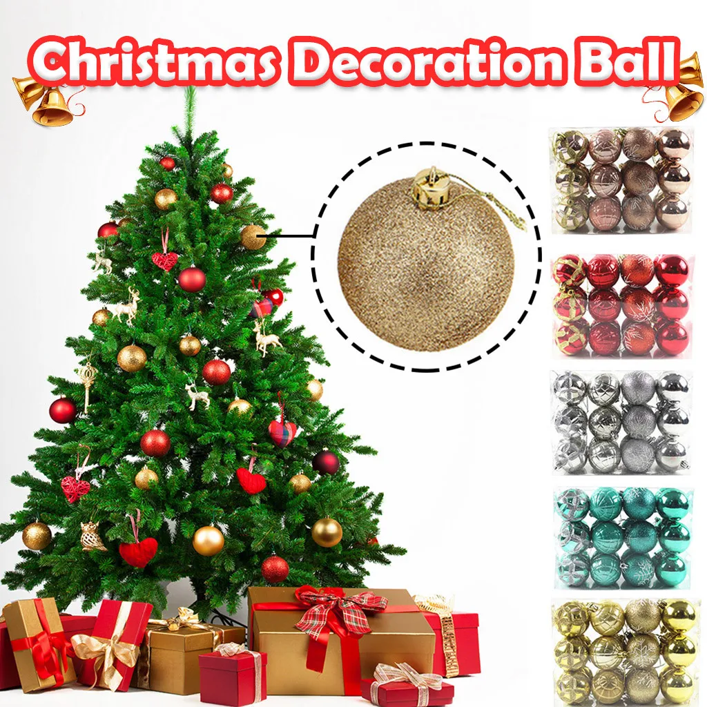24Pcs Christmas Balls Baubles Party Xmas Tree Decorations Hanging Ornament Decor decoracion navidad natalizi ornaments 2020
24Pcs Christmas Balls Baubles Party Xmas Tree Decorations Hanging Ornament Decor decoracion navidad natalizi ornaments 2020