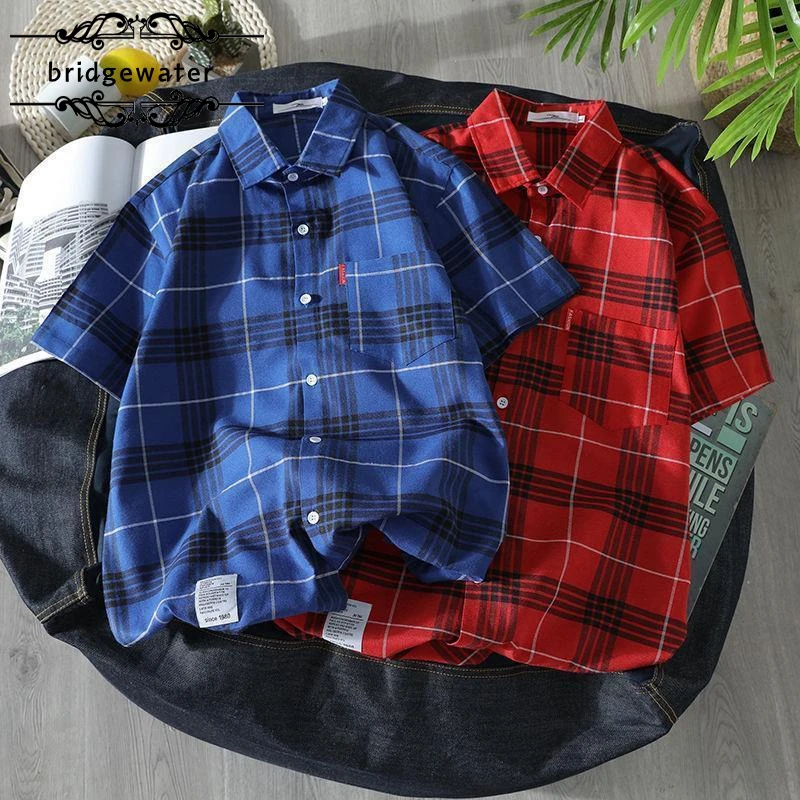 Bridgewater Summer Short-Sleeved Shirts Men's High Quality Comfortable Students Korean Loose Plaid Casual Men Shirt Slim Jacket
Bridgewater Summer Short-Sleeved Shirts Men's High Quality Comfortable Students Korean Loose Plaid Casual Men Shirt Slim Jacket
