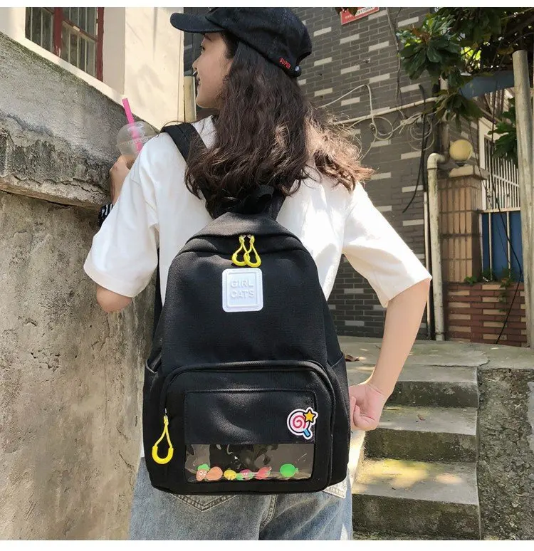 Cute cartoon transparent fruit backpack female sweet girl personality all-match solid color student school bag 
Cute cartoon transparent fruit backpack female sweet girl personality all-match solid color student school bag