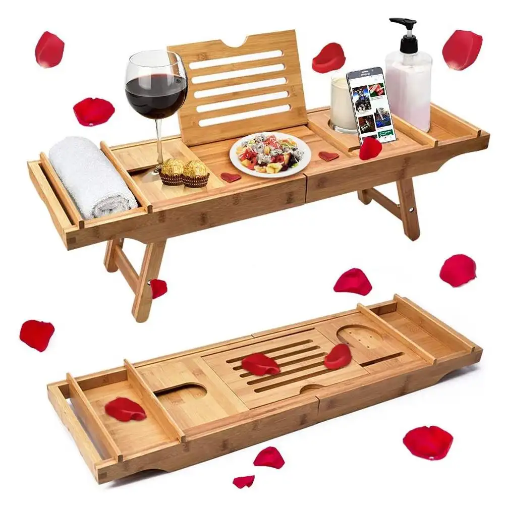 Extendable Bathroom Shelf Bathtub Tray Shower Caddy Bamboo Bath Tub Rack Towel Wine Book Holder Storage Organization Accessories
Extendable Bathroom Shelf Bathtub Tray Shower Caddy Bamboo Bath Tub Rack Towel Wine Book Holder Storage Organization Accessories
