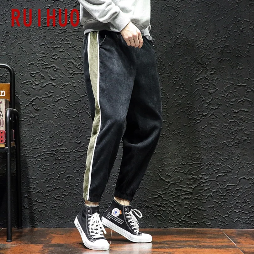RUIHUO Striped Corduroy Pants Men Japanese Streetwear Trousers Men Pants Joggers Sweatpants Men Harajuku Hip Hop 2021 M-5XL 
RUIHUO Striped Corduroy Pants Men Japanese Streetwear Trousers Men Pants Joggers Sweatpants Men Harajuku Hip Hop 2021 M-5XL
