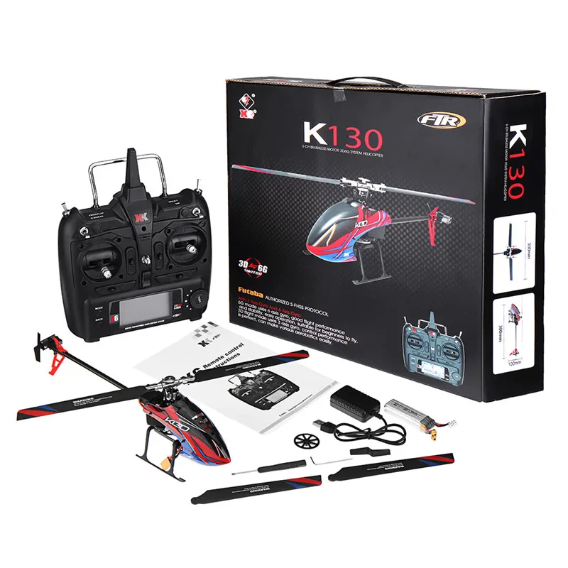 XK K130 2.4G 6CH Brushless 3D6G System Flybarless RC Helicopter RTF Compatible with FUTABA S-FHSS-RTF
XK K130 2.4G 6CH Brushless 3D6G System Flybarless RC Helicopter RTF Compatible with FUTABA S-FHSS-RTF