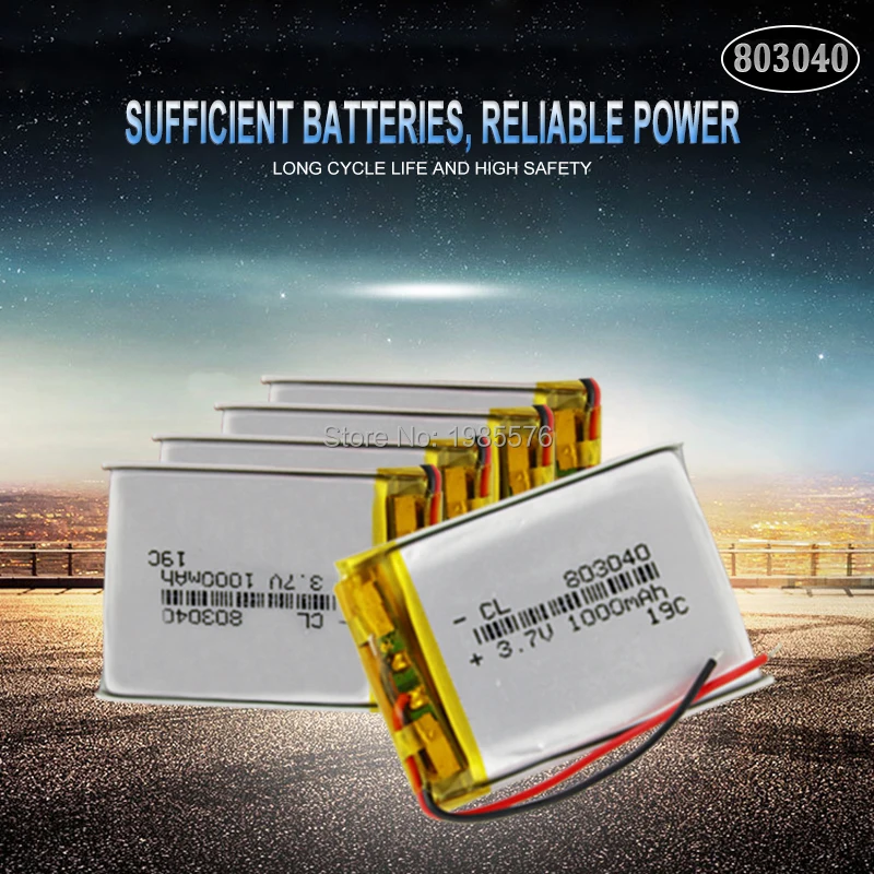 3 7 в 1000 мАч 803040 литий-полимерный ионный перезаряжаемый аккумулятор для GPS PSP mp3 mp4 mp5