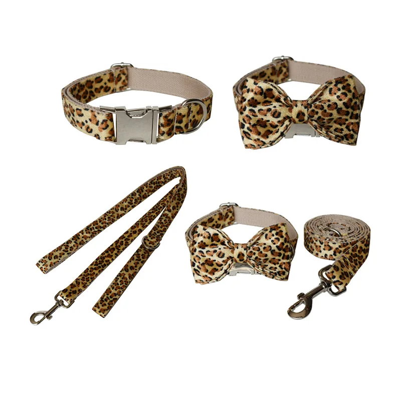 Dog Leash Collar Set Leopard Bowknot Puppy Necklace Traction Rope Pet Leash Supplies Accessories for Cats Doggy Chien Decoration 
Dog Leash Collar Set Leopard Bowknot Puppy Necklace Traction Rope Pet Leash Supplies Accessories for Cats Doggy Chien Decoration