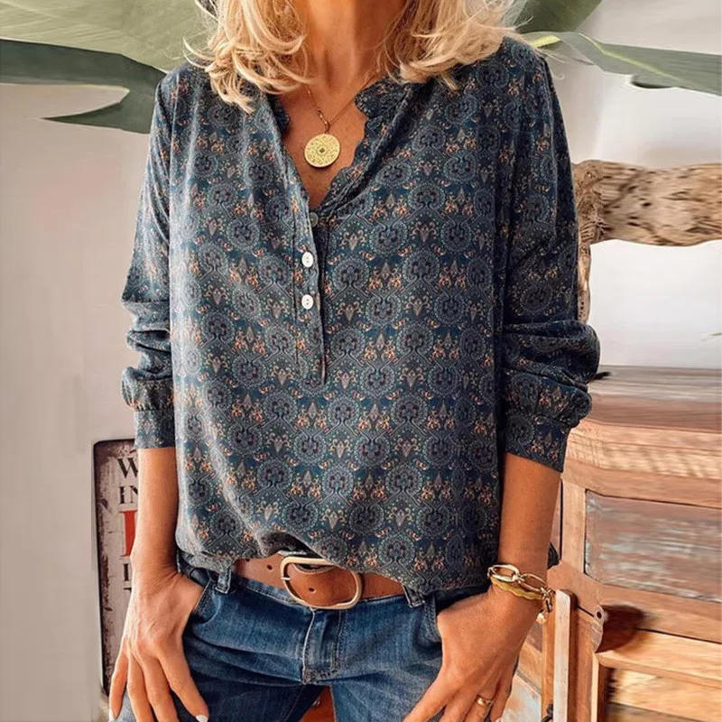 Leosoxs 2021 Spring Autumn Fashion Vneck Buttons Women's Shirts Casual Loose Solid Long Sleeve Print Ladies Vintage Shirts Tops
Leosoxs 2021 Spring Autumn Fashion Vneck Buttons Women's Shirts Casual Loose Solid Long Sleeve Print Ladies Vintage Shirts Tops
