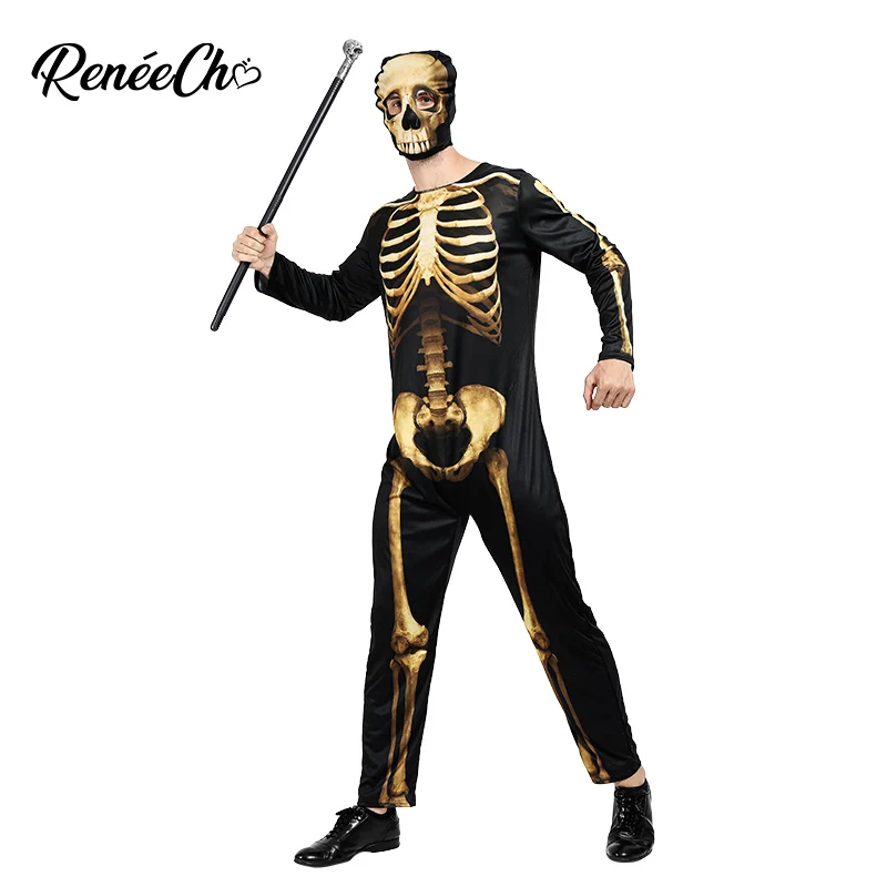 Reneecho Halloween Costume For Adult Men Gold Bone Costume Skeleton Costume Suit Jumpsuit Mask Set Day Of The Dead Cosplay
Reneecho Halloween Costume For Adult Men Gold Bone Costume Skeleton Costume Suit Jumpsuit Mask Set Day Of The Dead Cosplay