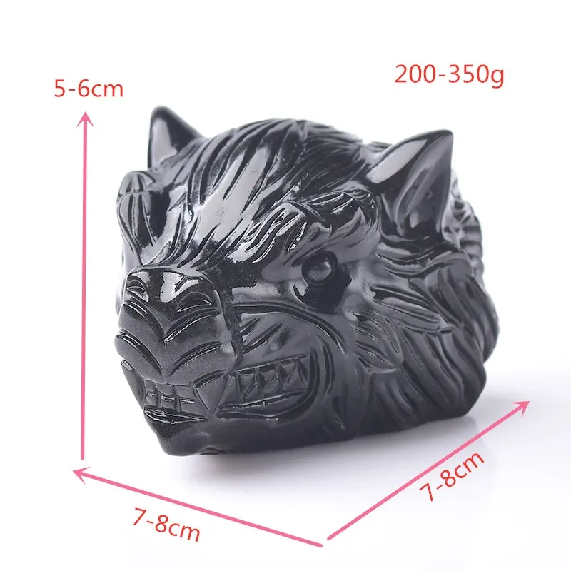 1PC Natural Stone Obsidian Handmade Carved Wolf Head Figurine Crafts Gemstone Ornaments Healing Mineral Home Decoration Gift
1PC Natural Stone Obsidian Handmade Carved Wolf Head Figurine Crafts Gemstone Ornaments Healing Mineral Home Decoration Gift