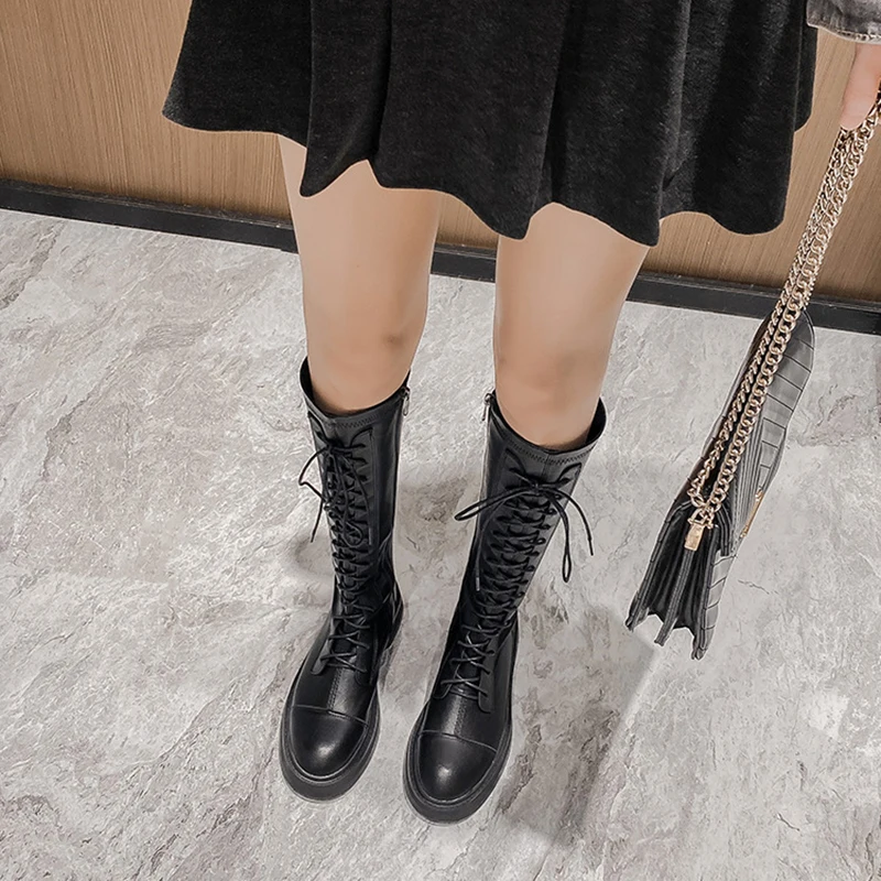 2020 Autumn New Martin Boots Women Elasticity Thick Soled Non-slip High Boots Zipper Lace-Up knee-High Soft Leather Female Black
2020 Autumn New Martin Boots Women Elasticity Thick Soled Non-slip High Boots Zipper Lace-Up knee-High Soft Leather Female Black
