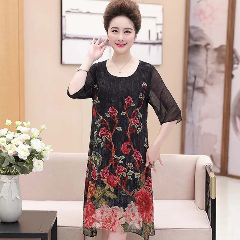 2021 Women Spring Summer Casual Plus Size Vestido Female O-neck A-line Half Sleeve Print Mid-aged Dress Lady Elegant Dresses J20
2021 Women Spring Summer Casual Plus Size Vestido Female O-neck A-line Half Sleeve Print Mid-aged Dress Lady Elegant Dresses J20
